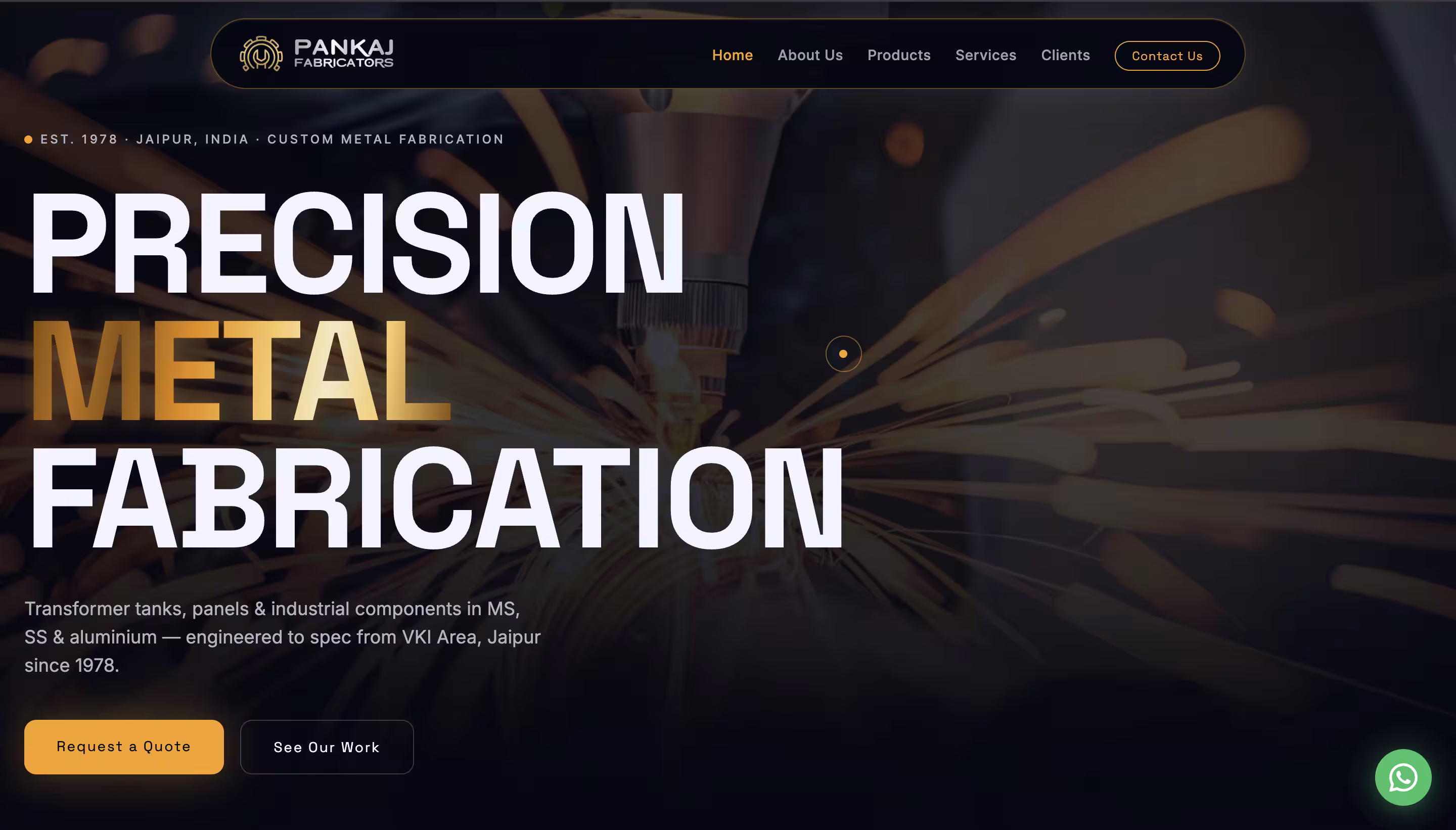 Pankaj Fabricators website redesign
