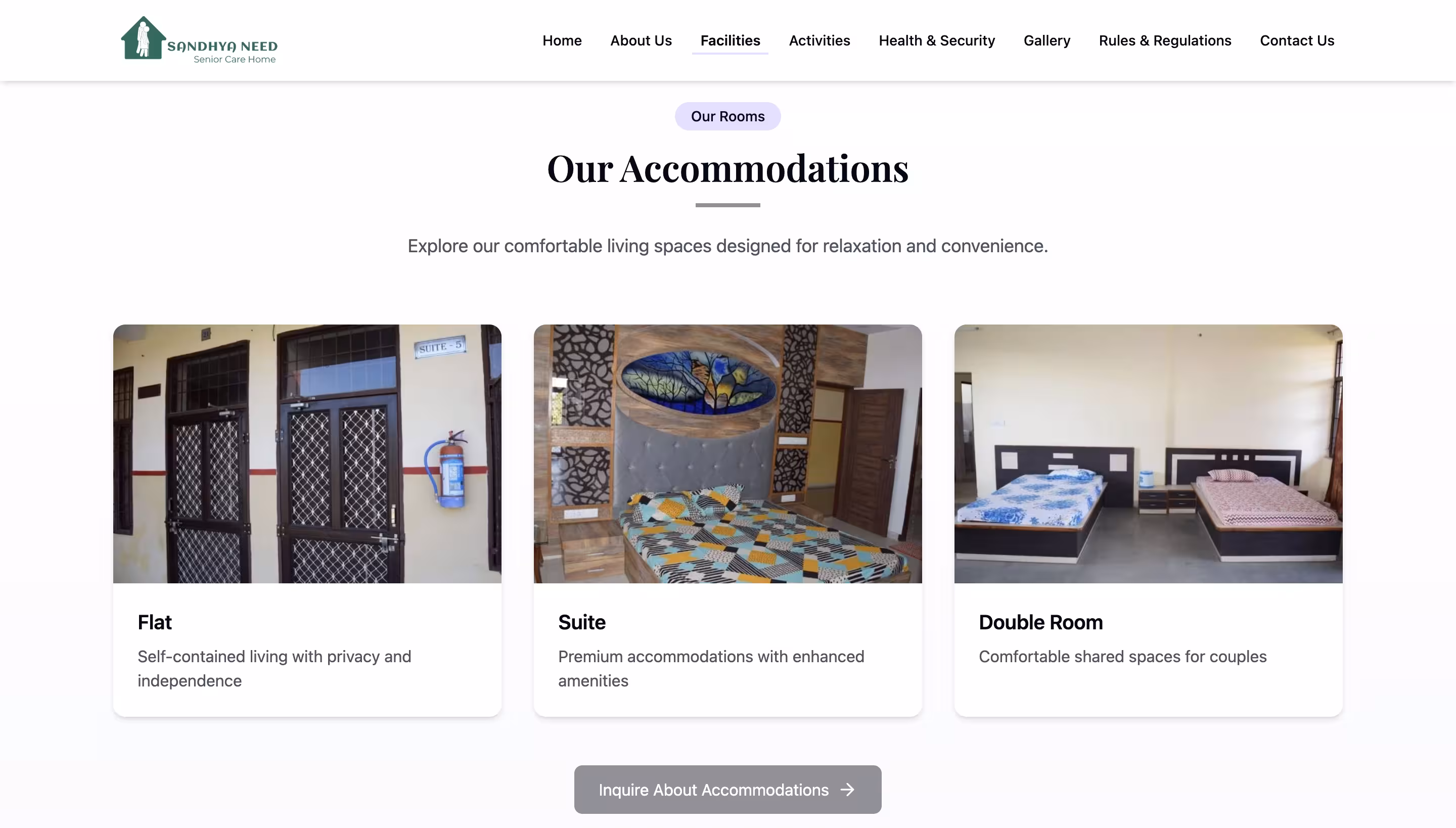 Sandhyaneed — facilities page